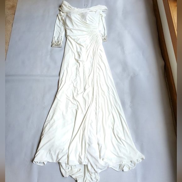 🔥FINAL PRICE DROP🔥 NWT$400 Mac Duggal One Shoulder Side Slit Gown Dress Sz 8 - Picture 9 of 15
